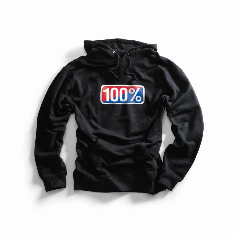 100% Classic Hooded Pullover Sweatshirt Black
