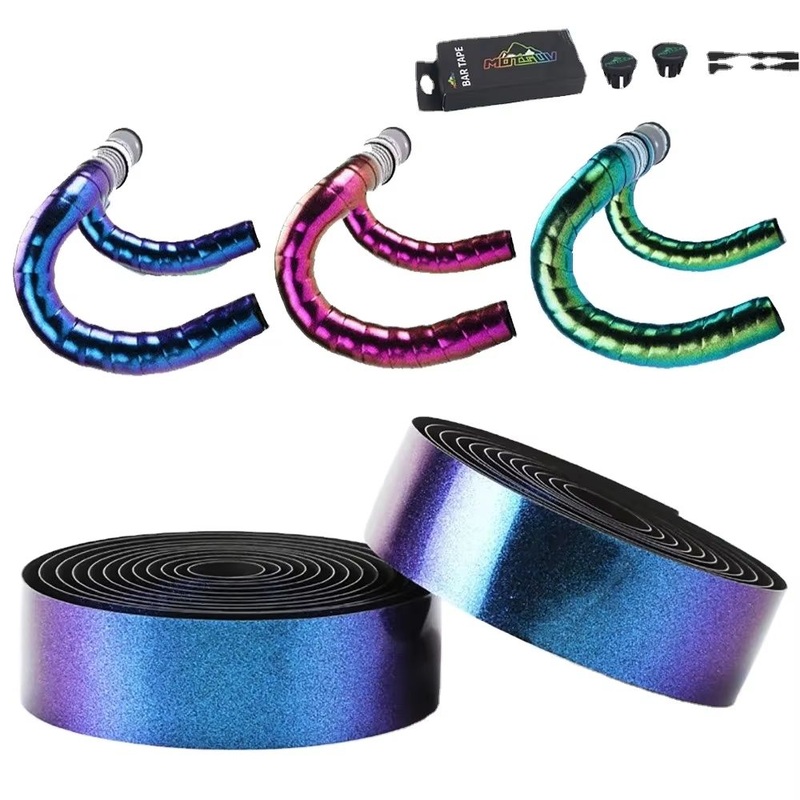 Vxm Road Bicycle Handlebar Tape EVA PU Professional Cycling Damping Anti-Vibration Wrap with 2 Bar Plug