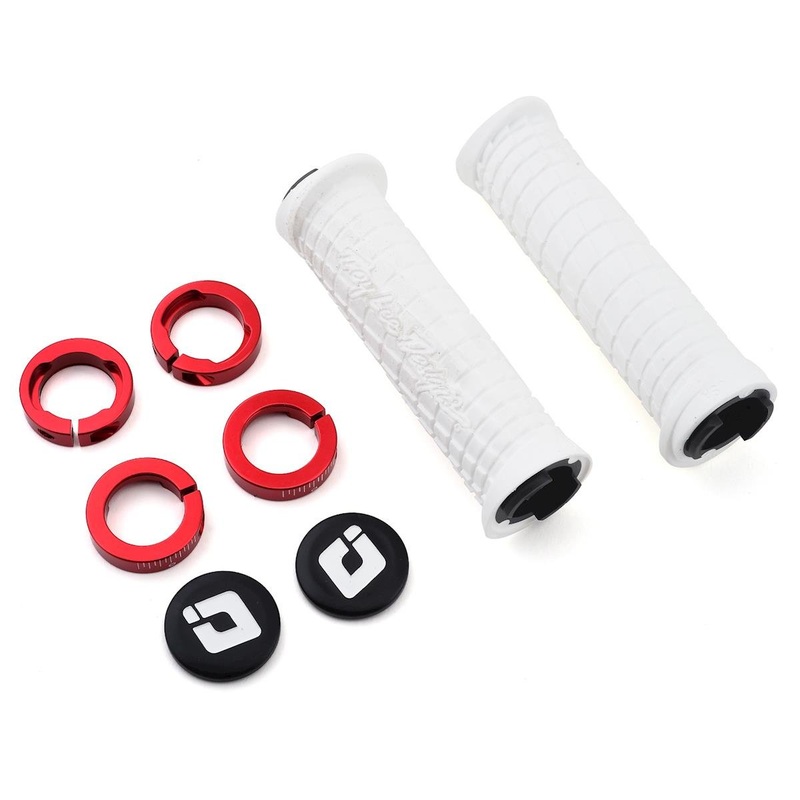 ODI Troy Lee Designs Signature Series Lock-On Grip Set (White/Red) (130mm)