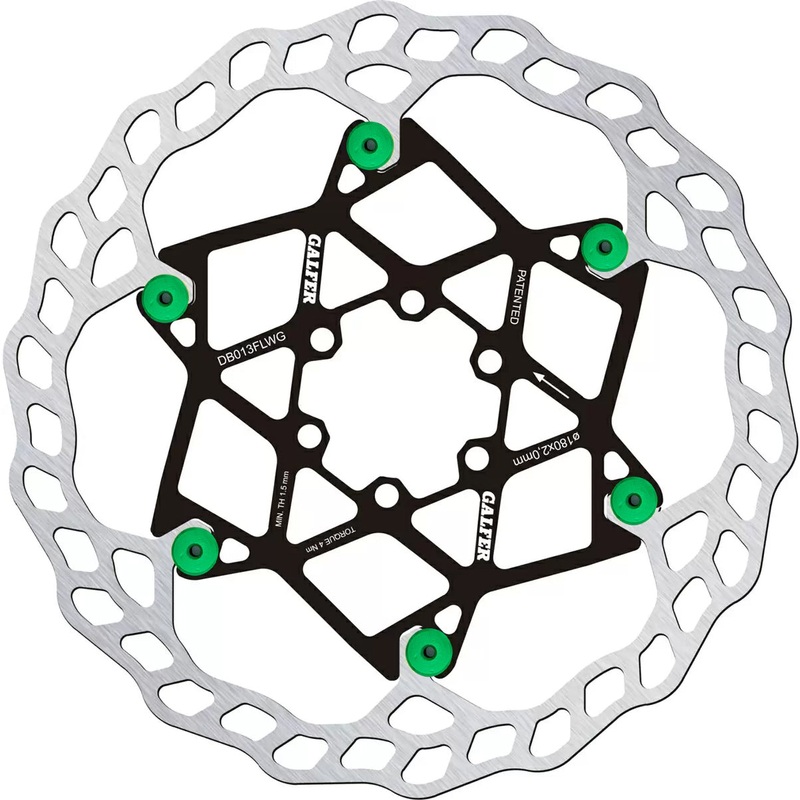 Galfer Floating Wave Disc Brake Rotor – 180mm x 2.0mm 6-Bolt Green