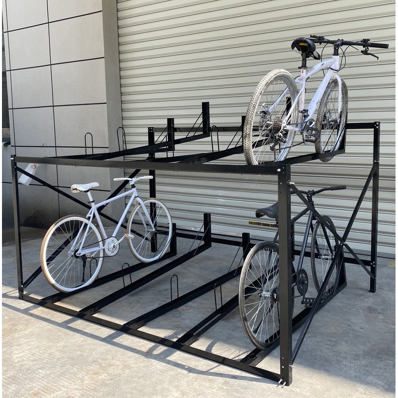 Large Load Capacity Carbon Steel Indoor Two-Tier 10 Bike Storage Racks