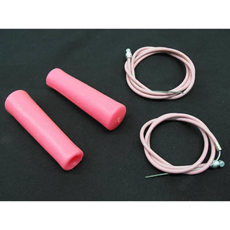 MOUNTAIN BIKE,FIXIE,BMX PINK BRAKE CABLE & HANDLE BAR GRIPS CUSTOMISING SET