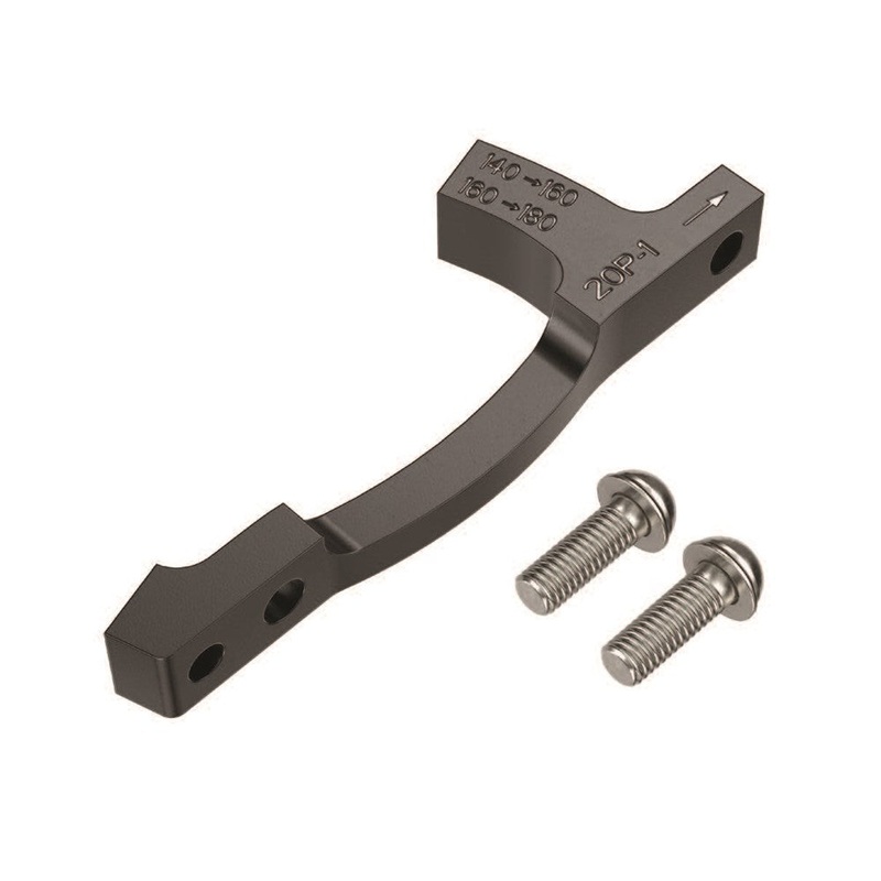 SRAM Post Bracket – 20 P 1, 2|SRAM Post Bracket – 20 P 1  (FOR USE WITH 160MM AND 180MM ROTORS ONLY)  (140 to 160 OR 160 to 180), INCLUDES STAINLESS BRACKET MOUNTING BOLTS|SRAM Post Bracket – 20 P 2 (FOR USE WITH 200MM AND 220MM ROTORS ONLY)  (180 to 200