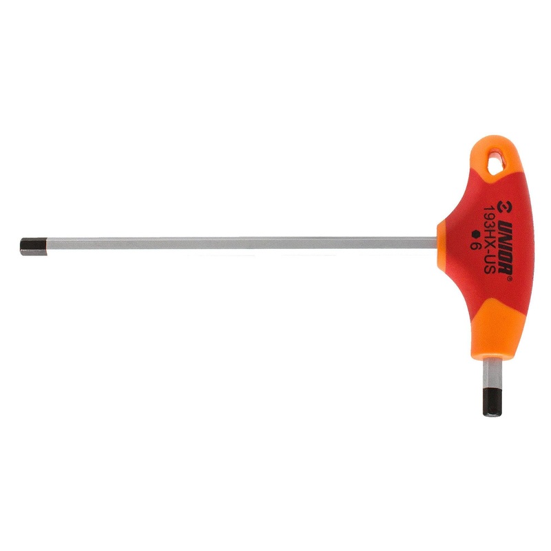 Unior Hexagonal Head Screwdriver With T-Handle: Red 8Mm