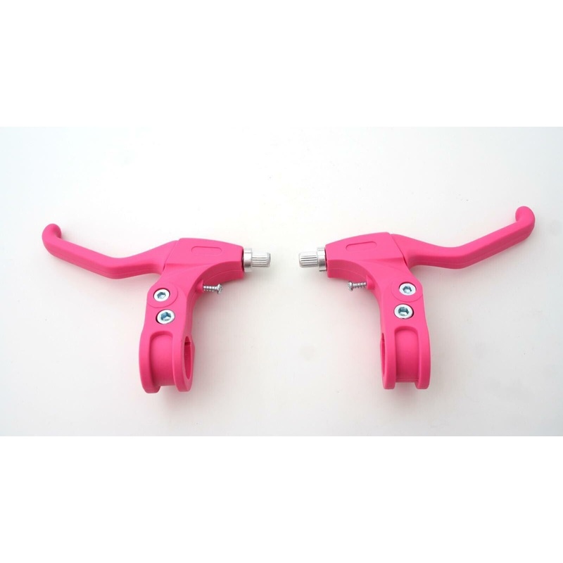 Pair 22.2mm Pink Ergonomic V-Brake Levers For Kids Bike / Bicycle