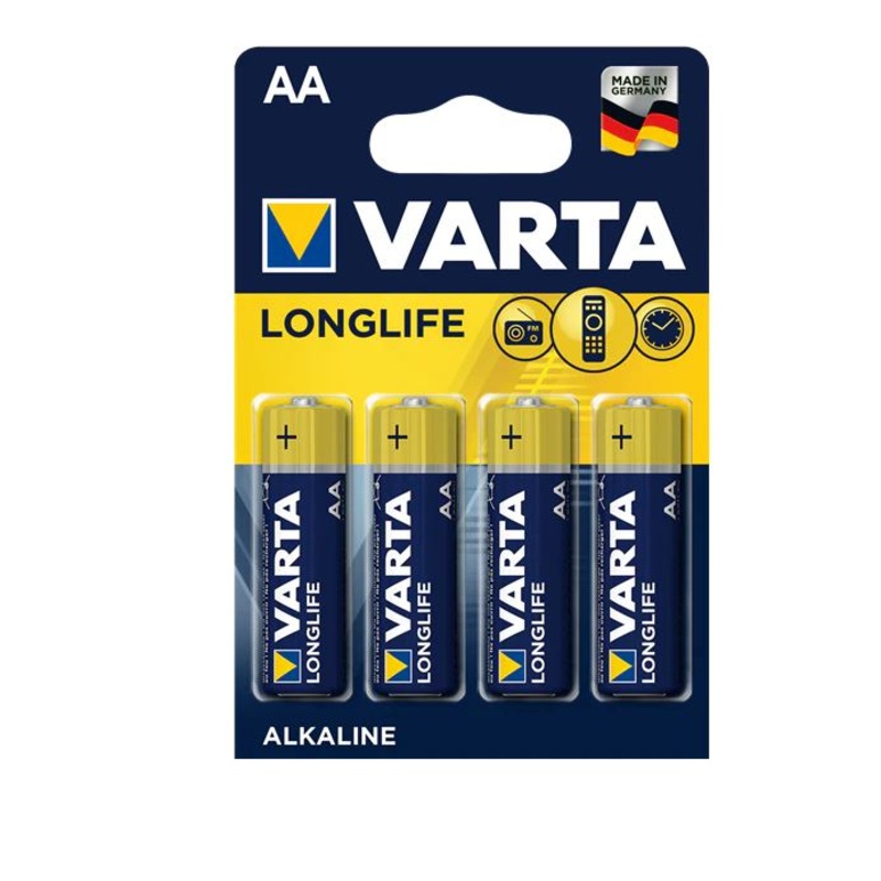 Alkaline Long Life Batteries|BATTERY VARTA AA ALKALINE LONG LIFE (4/CARD)|BATTERY VARTA AAA ALKALINE LONG LIFE (4/CARD)