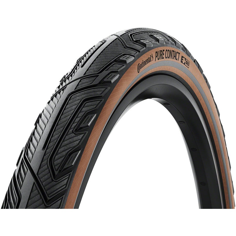 Continental Pure Contact Tire – 700 x 50 Clincher Folding BLK/Coffee/Graphite Reflex Vectran / PolyX Breaker E50