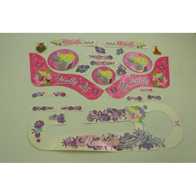 14 RALEIGH MOLLY DECAL TRANSFER SET,STICKER PACK SUIT GIRLIE BIKES WTFRM141