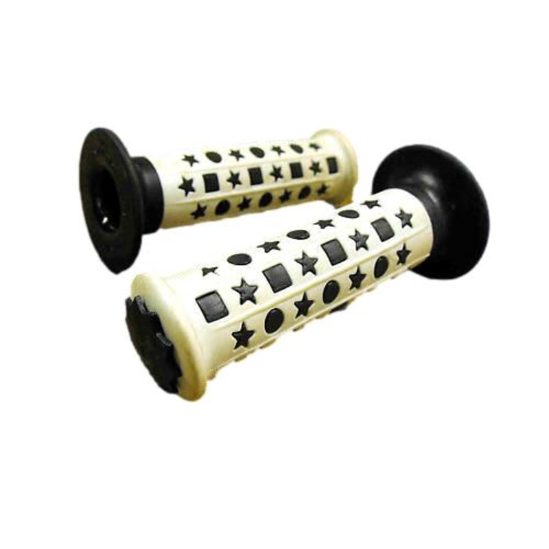 GENUINE MADE IN 80s ITALIAN OLD SCHOOL BMX STAR HANDLEBAR GRIPS BLACK&WHITE NOS