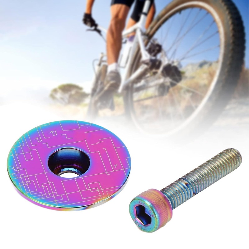 Bicycle Headset Cover Tc4 Titanium Alloy MTB Bowl Set Cover Screw Road Bike Front Fork Top Cover with Bolts
