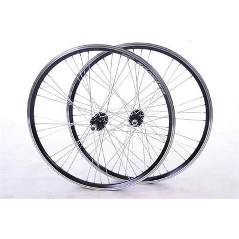 PAIR 24MTB WHEELS DEEP SECTION 9 x 4 SPOKING BLACK (507×19) 5,6 or 7 SPEED NEW