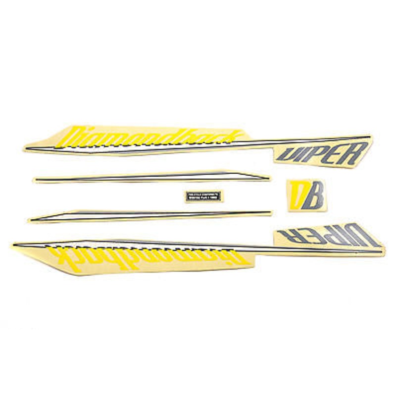 DECAL SET-DIAMONDBACK VIPER BLACK & YELLOW STICKER SET+ SUIT MANY BIKES WTFRVP1B
