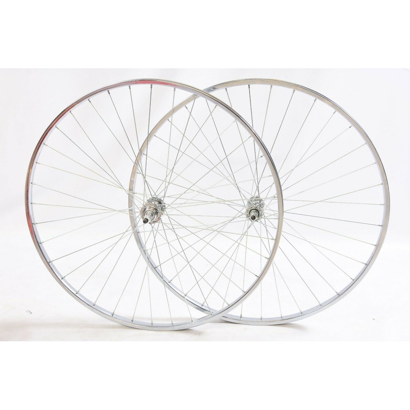 PAIR 27 x 1 1-4 VINTAGE RACER RACING CLASSIC RACE BIKE CHROME RIM WHEELS RARE