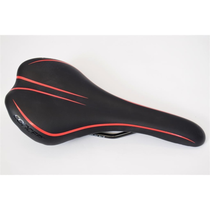 CHEAP PRICE MTB-ROAD BIKE SEAT CONCEPT BLACK-RED LIGHTWEIGHT SADDLE 270mm x 130