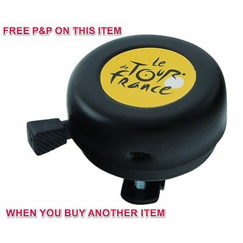 LE TOUR DE FRANCE LIGHTWEIGHT BLACK TRADITIONAL CYCLE BELL THAT FITS MOST BIKE