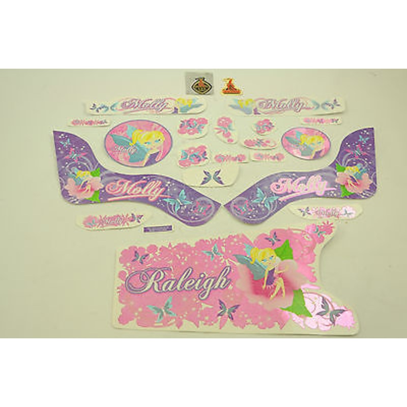 16 RALEIGH MOLLY DECAL TRANSFER SET,STICKER PACK SUIT GIRLIE BIKES WTFRM16