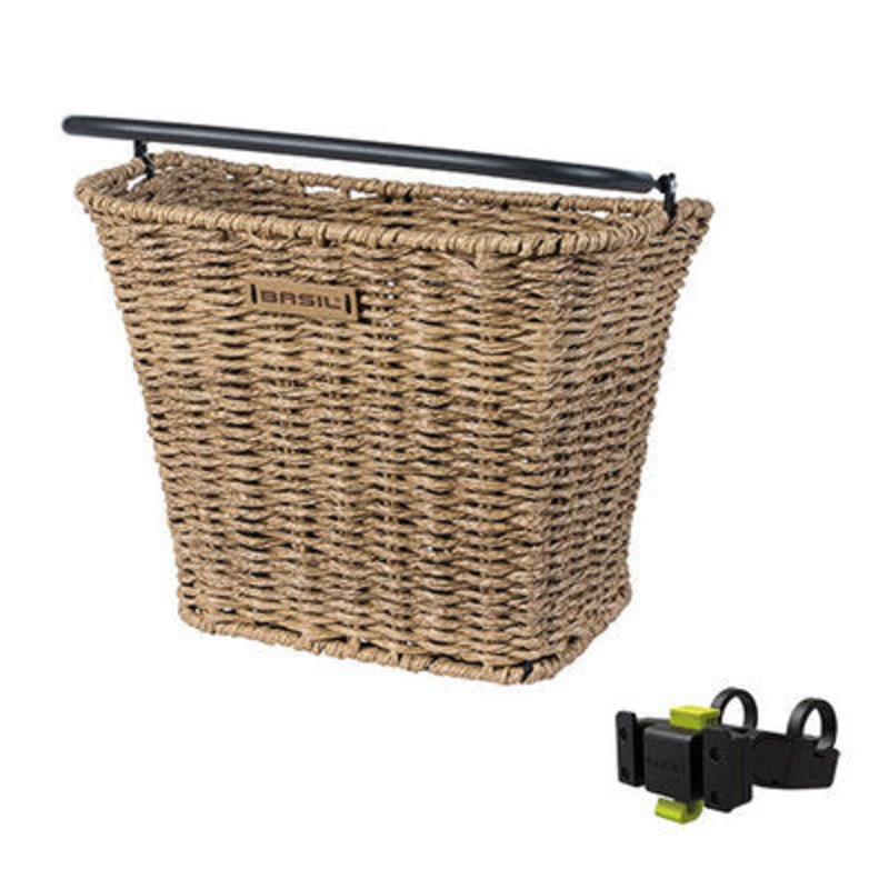 Basil – Bremen Rattan Look (KF) Basket With Handlebar Holder