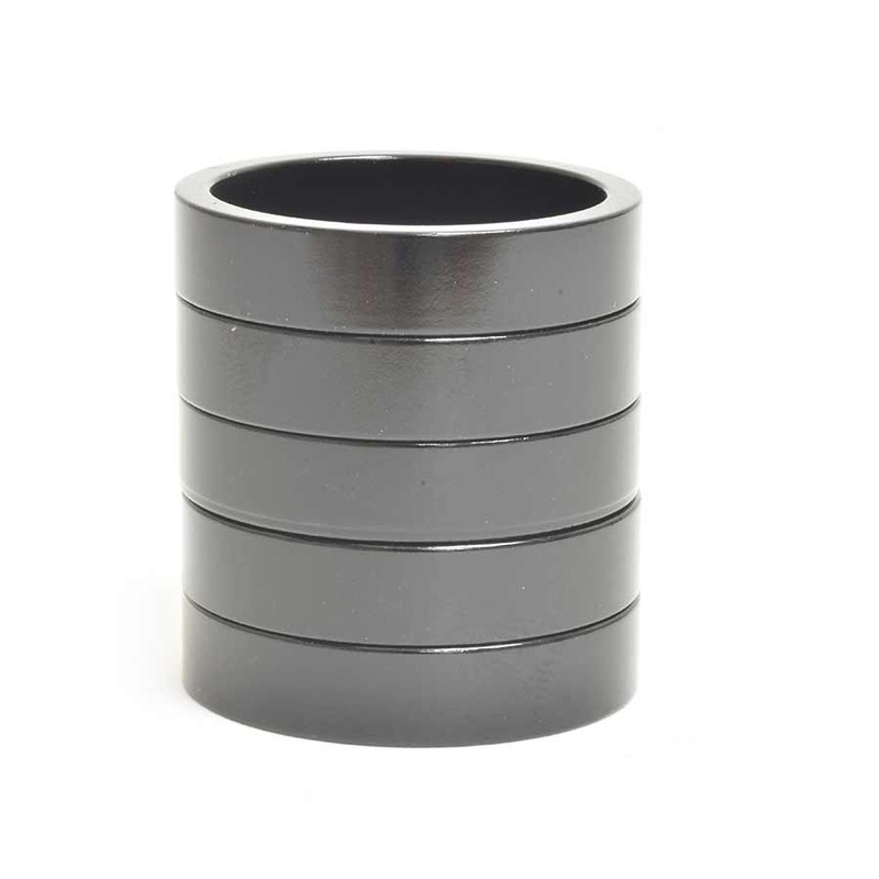 Wheels Manufacturing Aluminum Headset Spacer – 1-1/8 7.5mm Black 5-pack