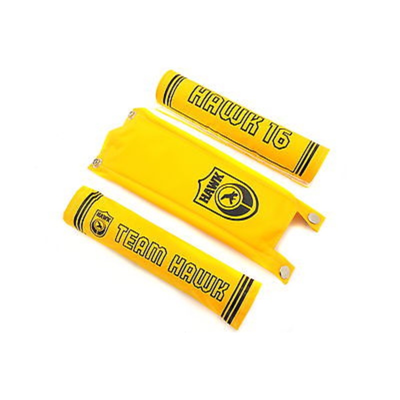 OLD SCHOOL BMX HAWK 3 PIECE YELLOW FRAME PAD SET GENUINE NOS MADE IN 80’s