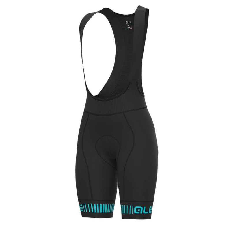 Al Strada PR-R Wmn Bibshorts Black/Cyan L