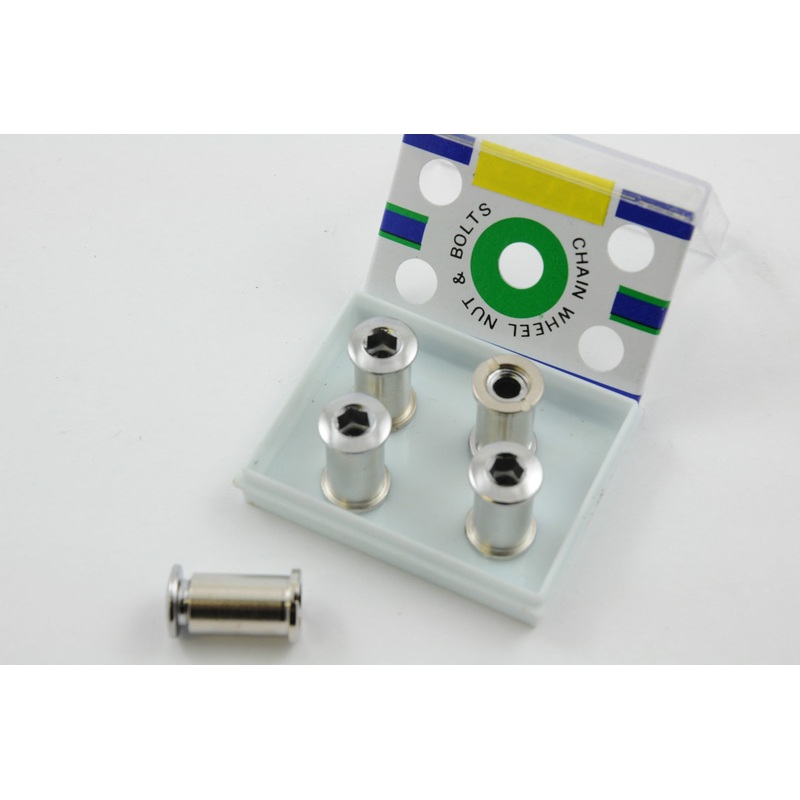 CHAIN RING FIXING BOLTS 5 PIECE SET TRIPLE CHAIN WHEELS 16mm x 10mm SHOULDER
