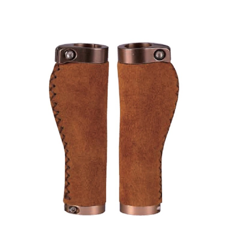 Leather Bicycle Grip Bike Grip Handlebar Grip with Locking (HGP-003)