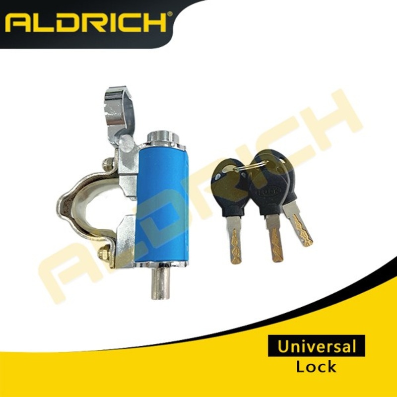 Motorcycle Bike E Scooter Lock Motorcycle Wheel Lock Key Lock Core and Keyhole Cover Comes with 3 Keys Blue