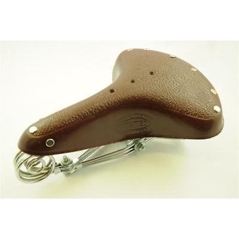 VINTAGE ROADSTER BIKE REAL LEATHER SPRING SADDLE BROWN TAN SPRUNG CYCLE SEAT