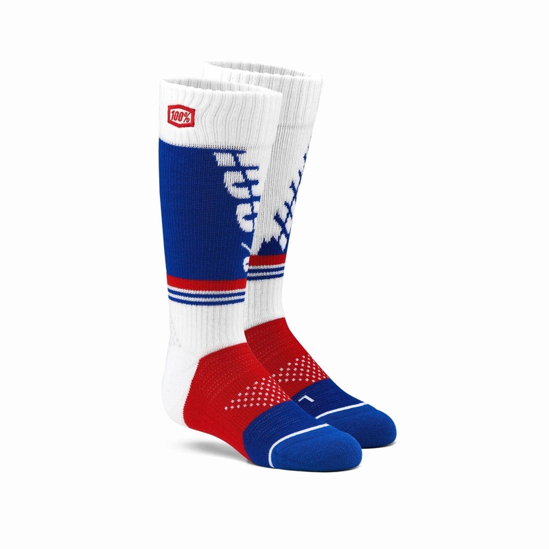 100% Torque Youth Moto Socks White