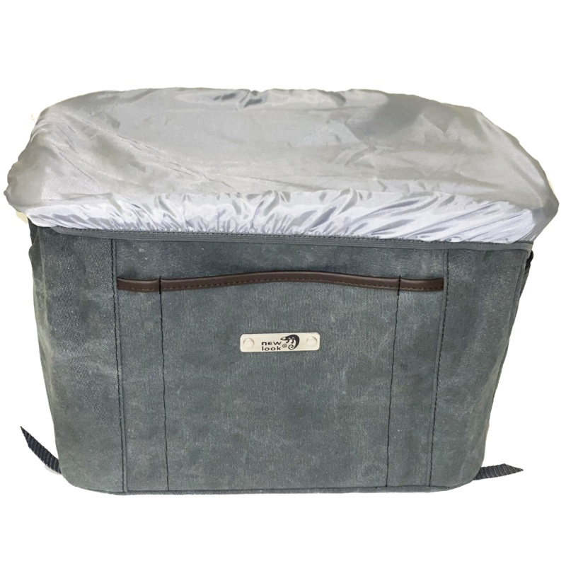 New Looxs 30L Front Bike/Bicycle Canvas Pannier Shopping Carrier Basket – Grey