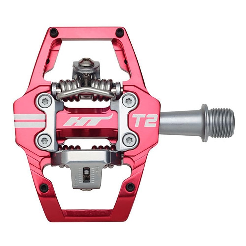 HT Components T-2 Trail Clipless 9/16 SPD Pedals Red