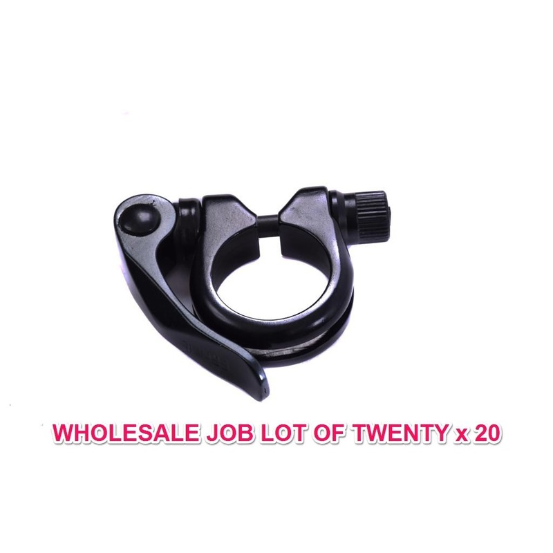 WHOLESALE JOB LOT 20 x ALLOY SEAT POST CLAMPS 31.8mm + QUICK RELEASE LEVER BLK