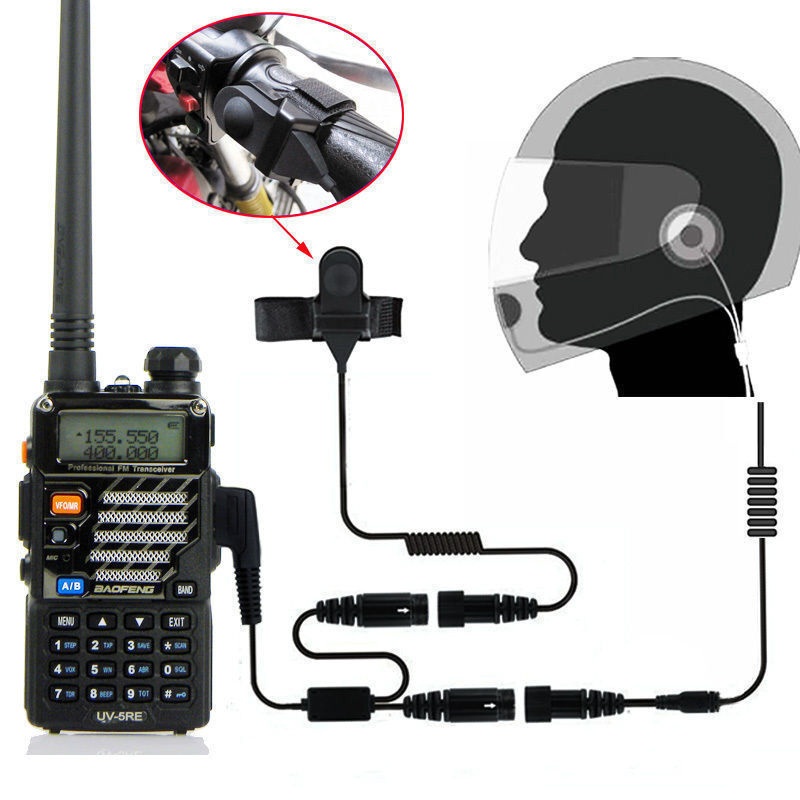 Open/Half Face Motorcycle Bike Helmet Earpiece Headset Compatible with Baofeng Radio Bf-F8HP Bf-F9 UV-82 UV-82HP UV-5r UV-5r+ UV-5ra UV-5re for Kenwood Radio