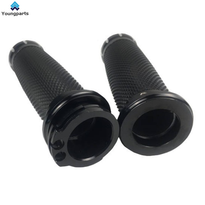 Youngparts 1 or 7/8” 4-Ring Air Cushioned Hand Grips Rubber Grip for Harley Honda Kawasaki Suzuki YAMAHA Bikes Cruiser Chopper Custom