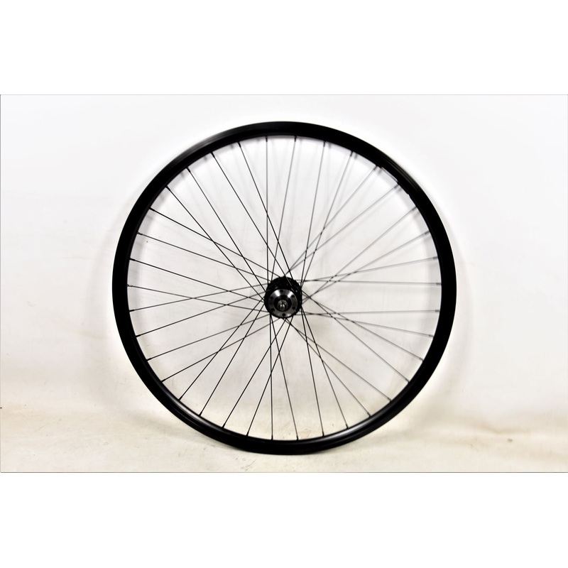 700c (622 x 19) DISC HUB TREKKING BIKE FRONT WHEEL XC BLACK DOUBLE WALL RIM