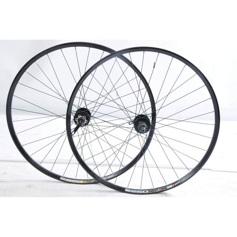 700c WHEELS 622 x19 DISC HUB 8-9 CASSETTE TREKKING HYBRID DUAL WALL BLACK RIMS