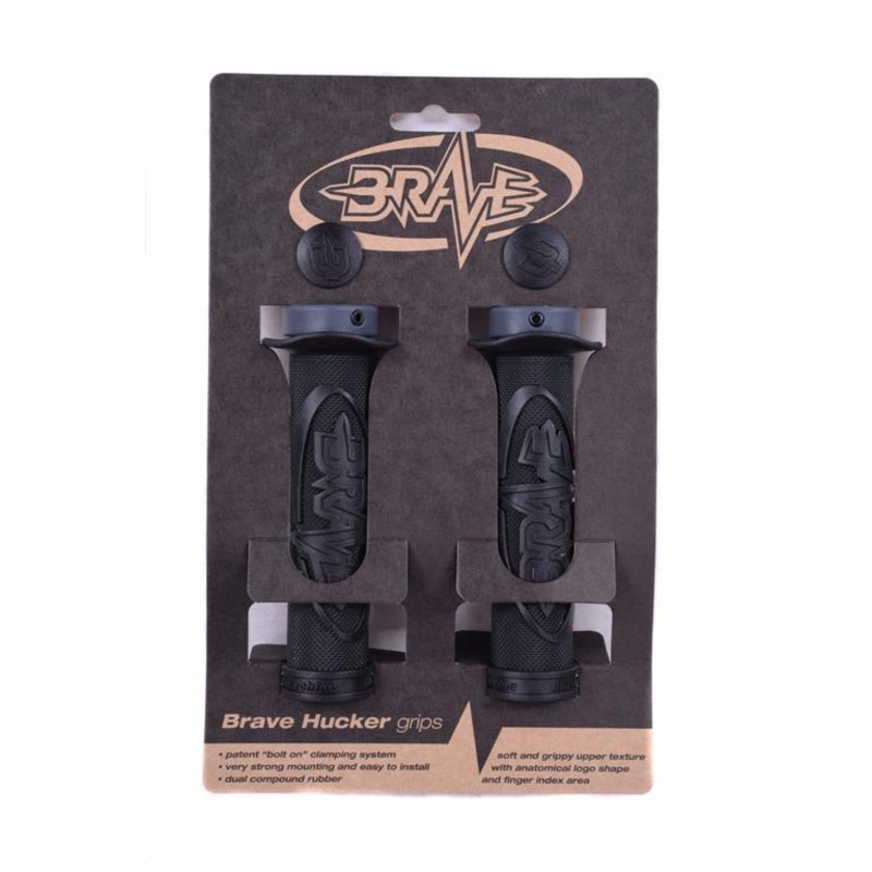 BRAVE ‘HUCKER HANDLEBAR GRIPS LOCK-ON 22.2mm SINGLE BLACK LOCK RING 65% OFF