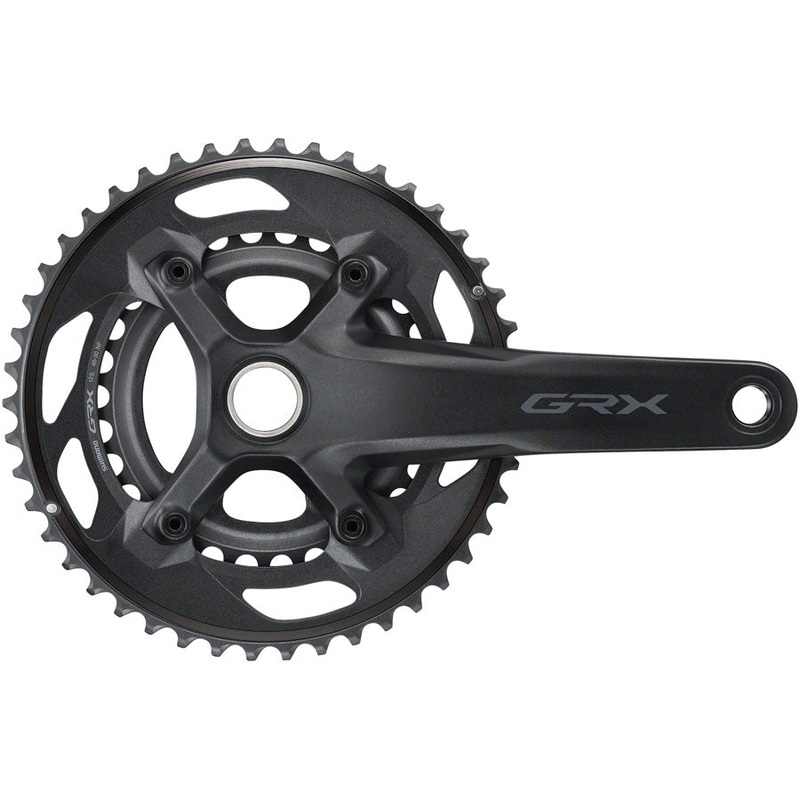Shimano GRX FC-RX610-2 Crankset – 165mm 12-Speed 46/30t 110/80 BCD Hollowtech II Spindle Interface BLK