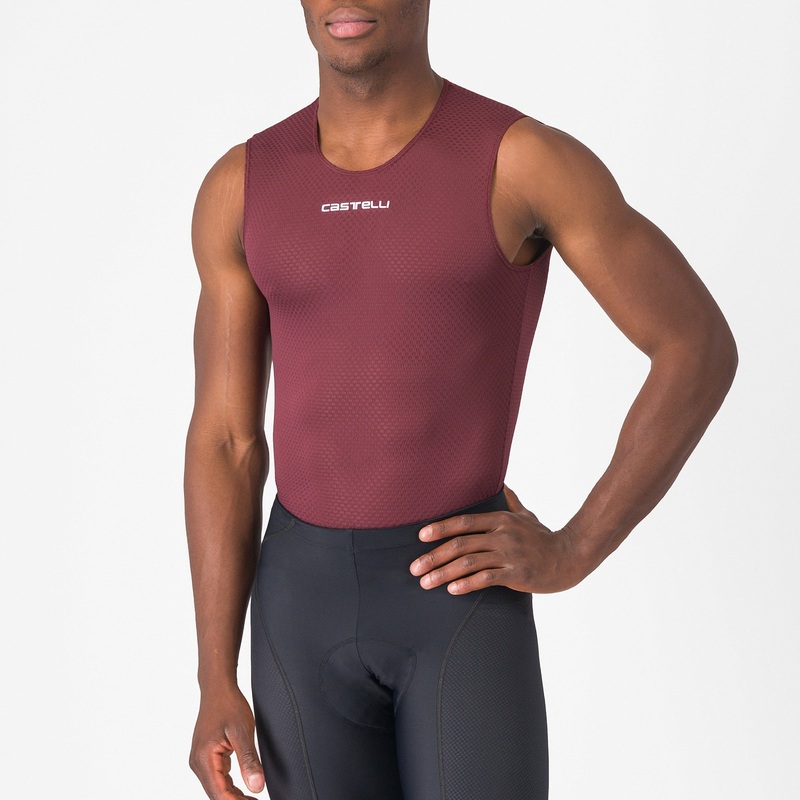 Maglia intima senza maniche Castelli Pro Mesh 2.0 – Bordeaux scuro