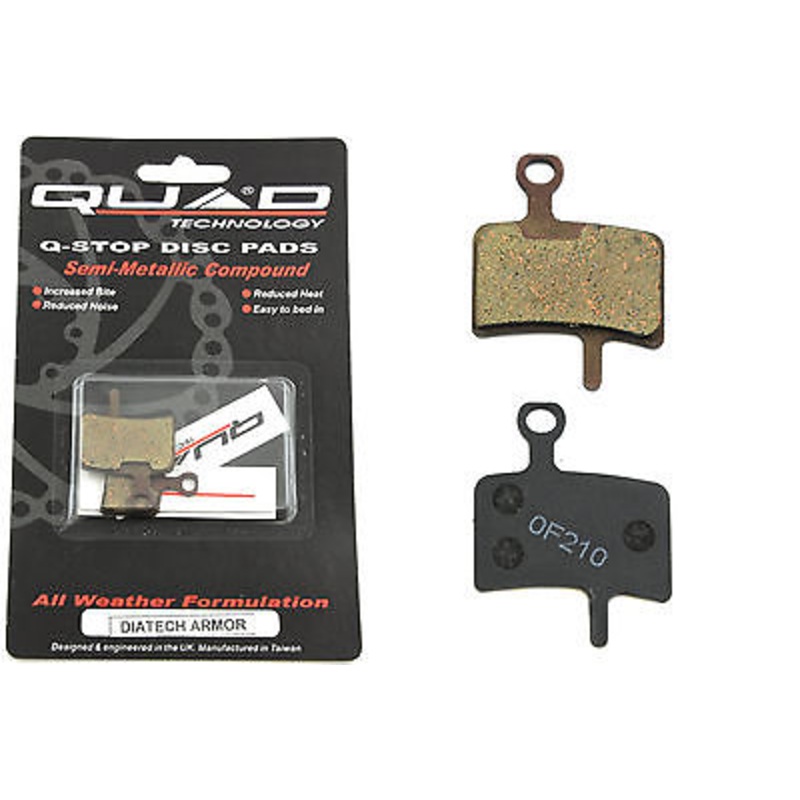 DIATECH ARMOUR MTB DISC BRAKE PADS BY QUAD SEMI-METALLIC AW 60% OFF RRP QDP38