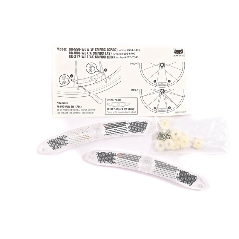 PAIR CATEYE SPOKE WHEEL REFLECTORS WINTER SAFETY FOR COSMIC CARBONE SR WHEELS