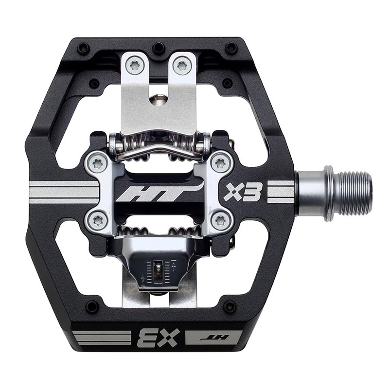 HT Components X3 Pedals – Dual Sided Clipless Platform Aluminum 9/16 BLK