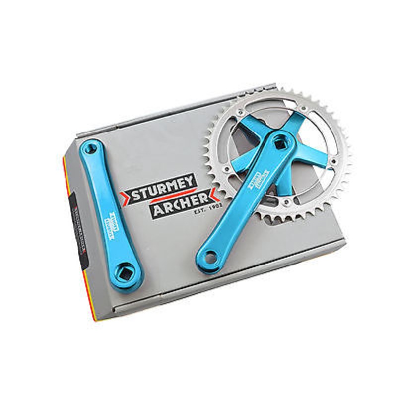 STURMEY ARCHER FCT66 BLUE 48 TEETH CHAINWHEEL SET URBAN SINGLE SPEED GEAR FIXIE