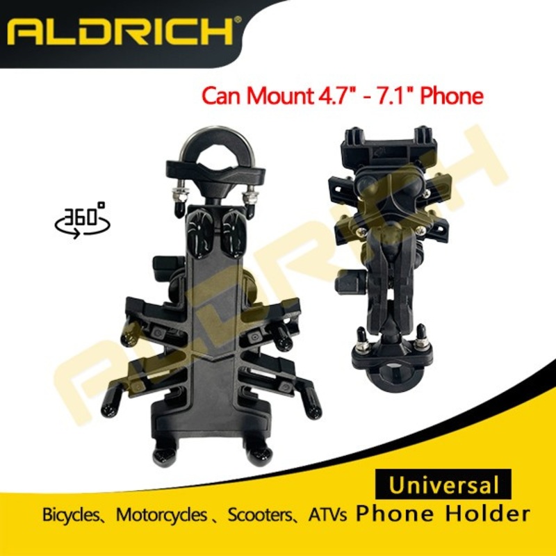 Motorcycle Phone Holder with Shock Absorber, Can Mount 4.7 – 7.1 Phone on Handlebar, Phone Holder for Bicycles, Motorcycles, Scooters, Atvs