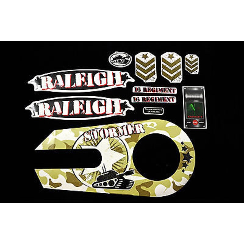 DECAL SET FOR RALEIGH STORMER 16 ARMY CAMO TANK STICKER SUIT KIDS BIKE WTFRST16