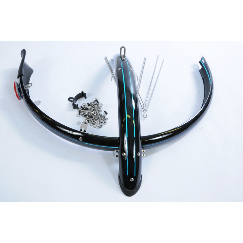 FULL LENGTH 24 MTB-ROAD BIKE MUDGUARDS BLACK-BLUE ALL 24 WHEELS NON SUS  50%