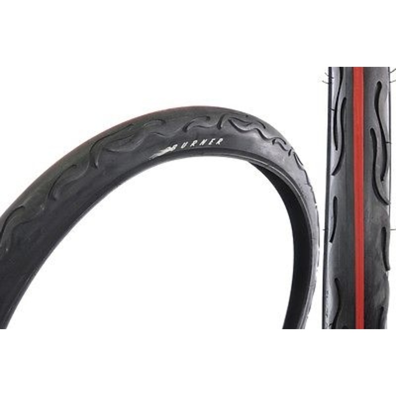 PAIR ELECTRA BURNER TYRES 26 x 2.125 (559 x 57) USA CRUISER FLAME RED LINE