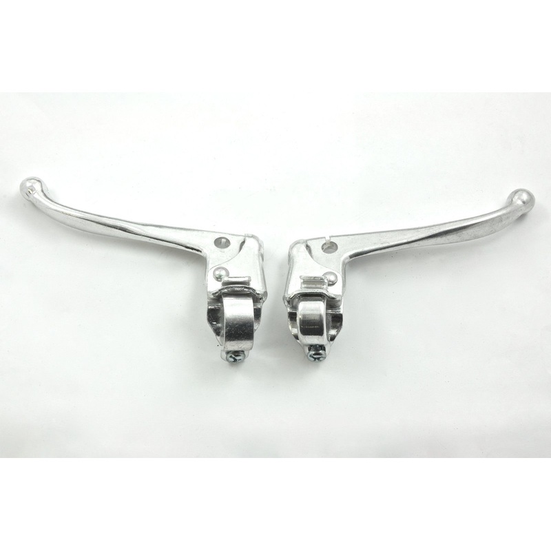 PAIR TRADITIONAL BIKE BRAKE LEVERS POLISHED ALLOY FOR BICYCLE CABLE BRAKES NOS