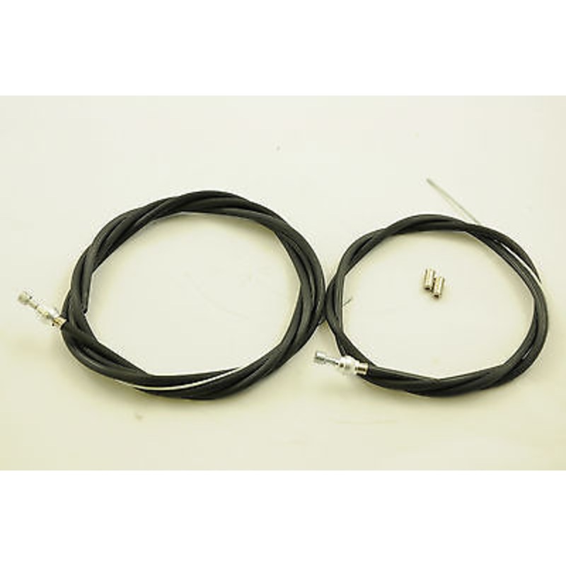 RIBBED OUTER BLACK BRAKE CABLE SET VINTAGE EARLY RACING BIKE 40`S TO 1970`S