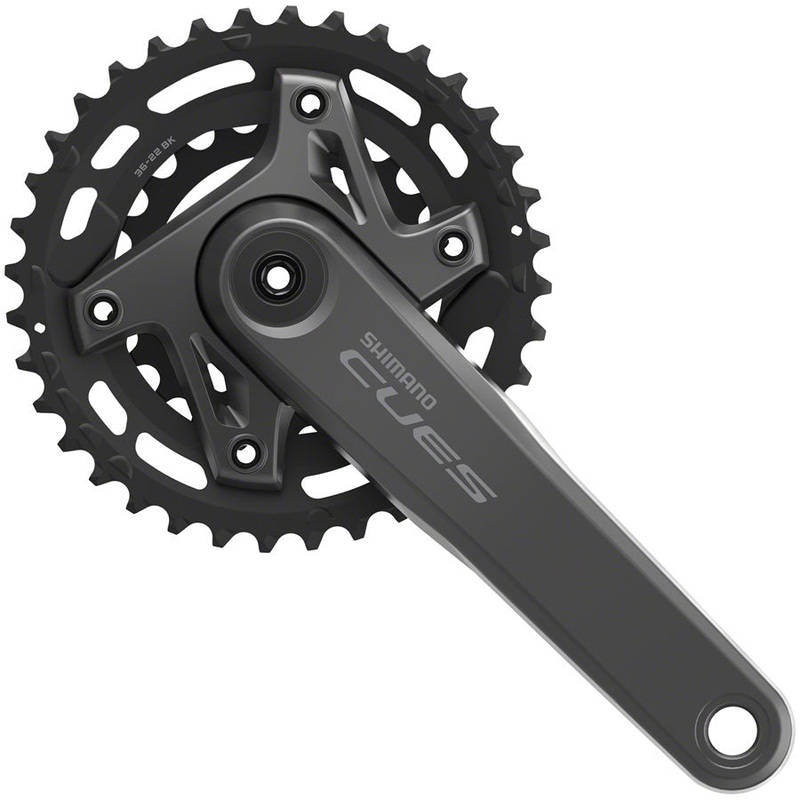 Shimano CUES FC-U6000-2B Crankset – 170mm 9/10/11-Speed 36/22t Asymmetric 96 BCD Hollowtech II CL 3mm Outboard BLK